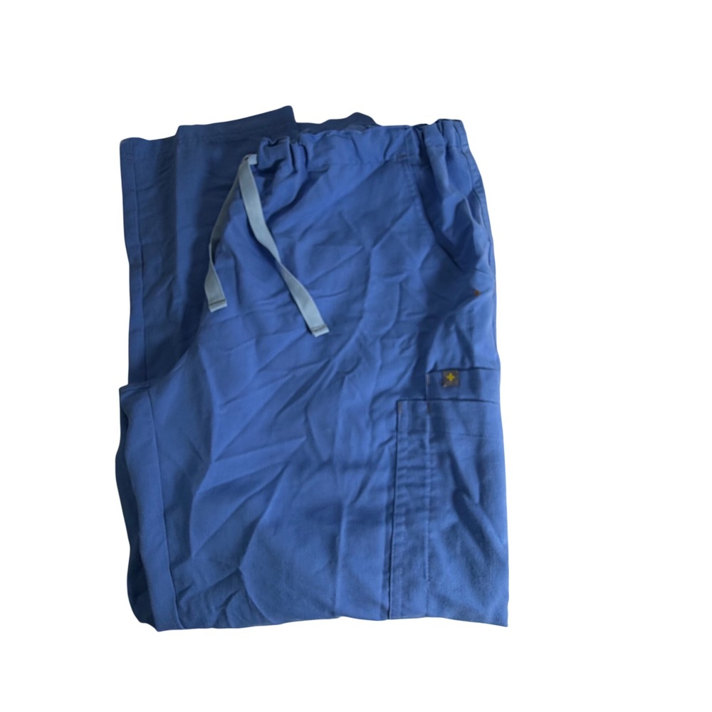 FIGS Blue Technical Collection Cargo Scrub Pants‎ Drawstring Waist Mens Medium